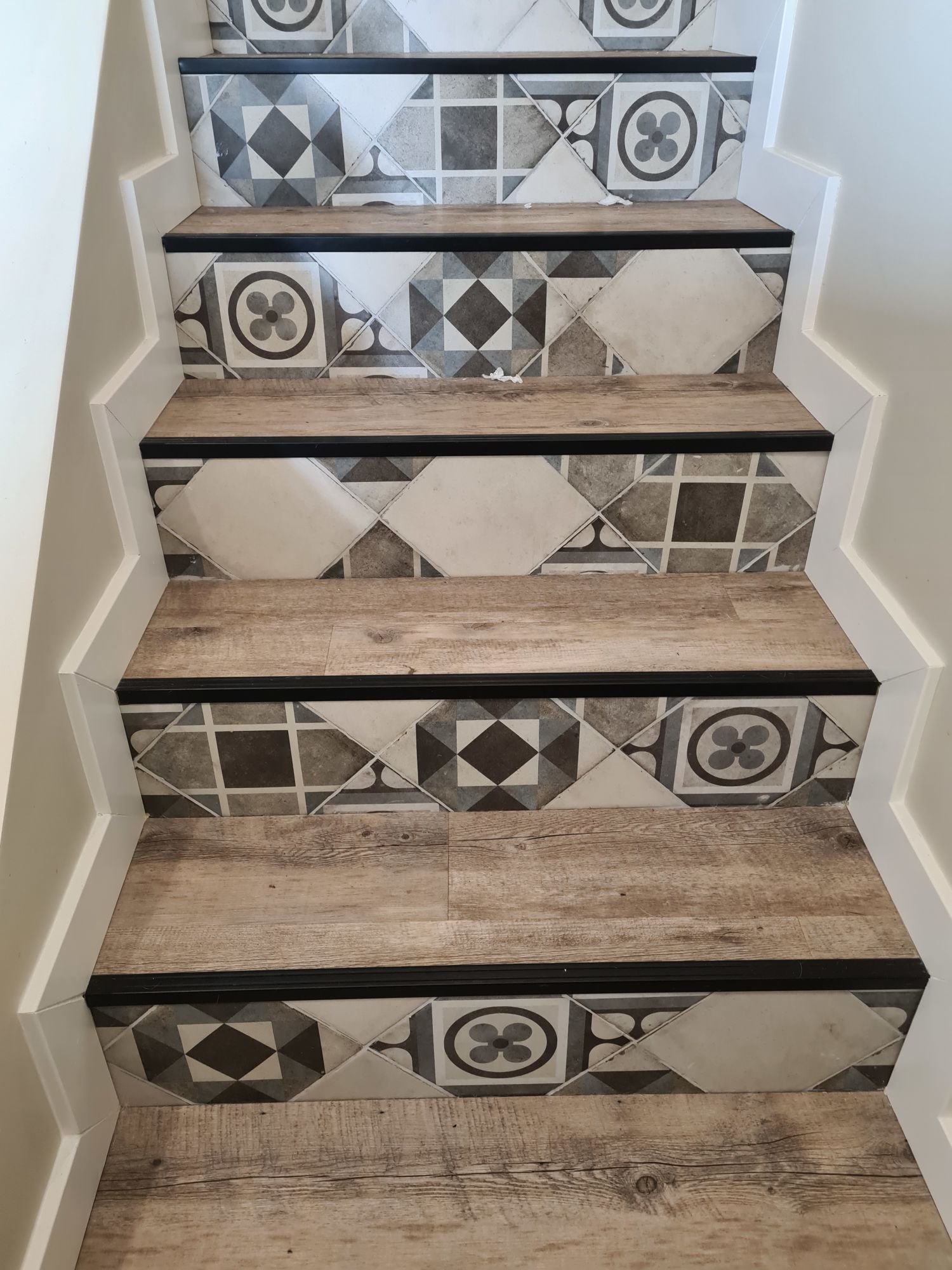 Escalier après pose du revêtement