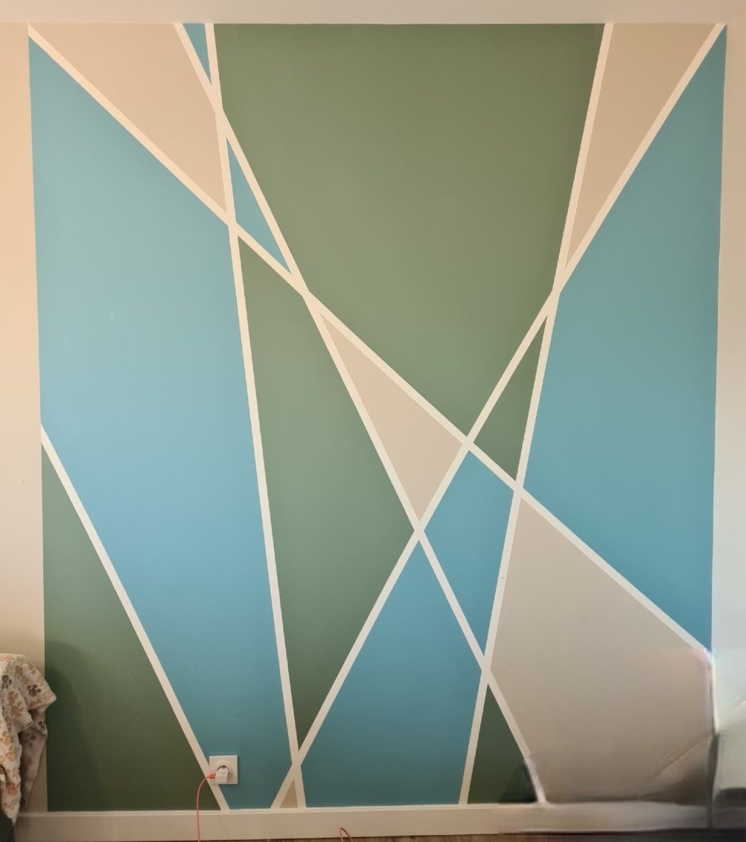 Mur décoratif à motifs géométriques